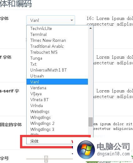 win10系统360极速浏览器更改字体的操作教程