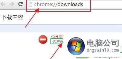 win10系統使用谷歌瀏覽器下載文件提示這是惡意文件chrome已將其攔截